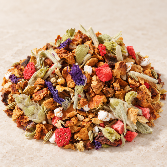 BIO Früchtetee mit Bergtee Buchweizen Ingwer und Frucht 1 kg – Atelierbild