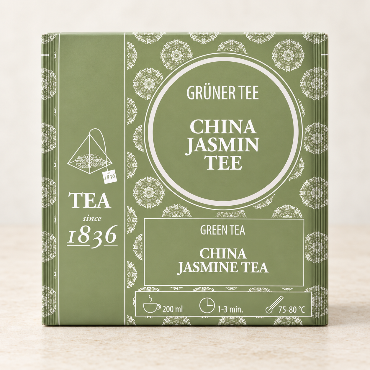 Grüner Tee China Jasmin 50 Pyramidenbeutel – TEEMANDO Atelierbild
