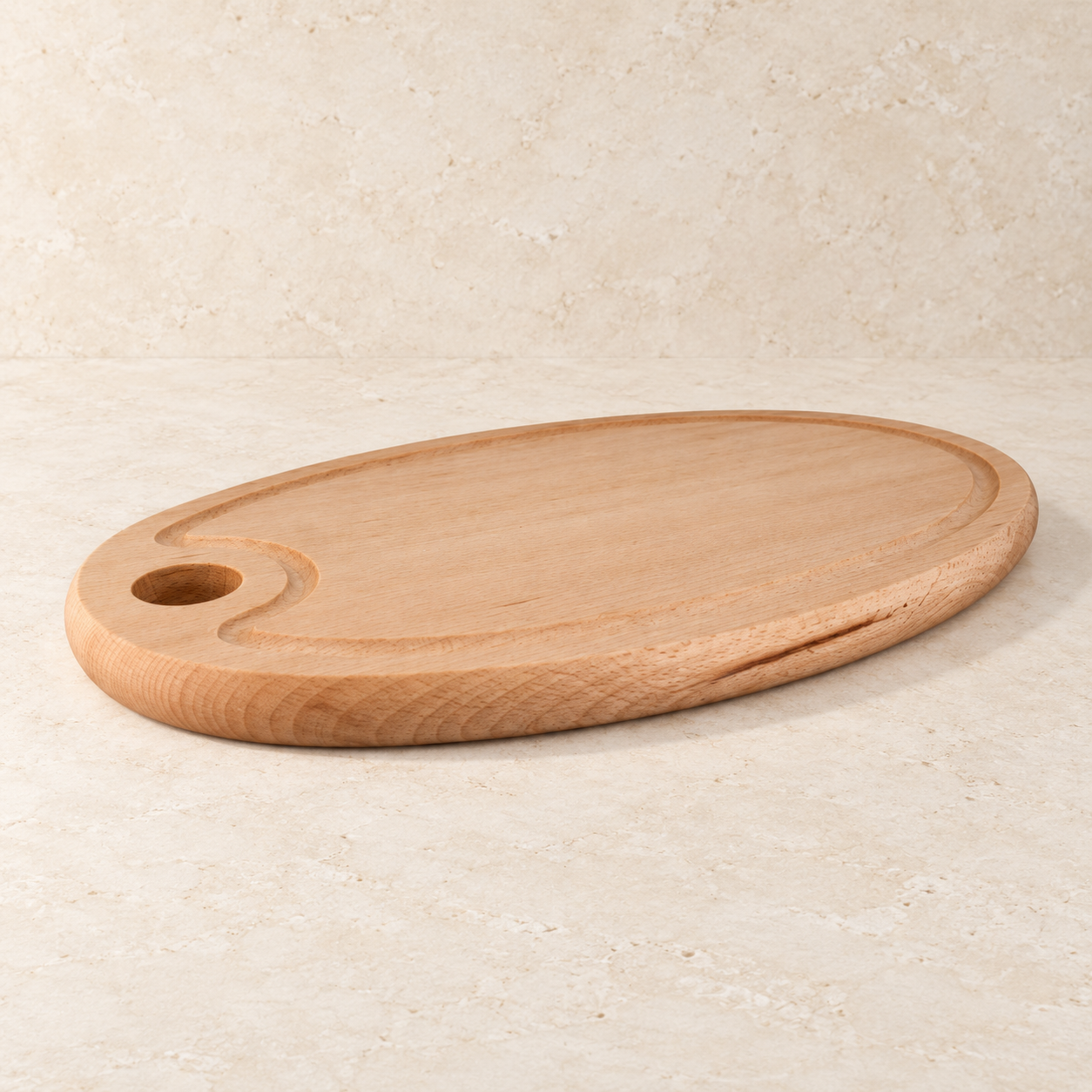 Schneidbrett Oval 29,5x17,5x1,5 mit Saftrille