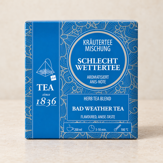 Kräuterteemischung Schlechtwettertee 50 Pyramidenbeutel – TEEMANDO Atelierbild