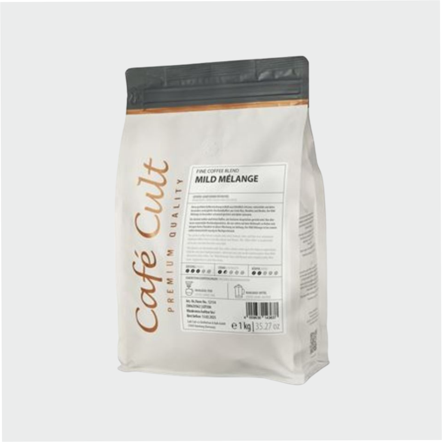 Kaffee Mild Mélange in 1 kg Tüte, ganze Bohne