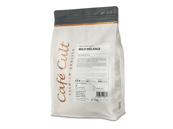 Kaffee Mild Mélange in 1 kg Tüte, ganze Bohne