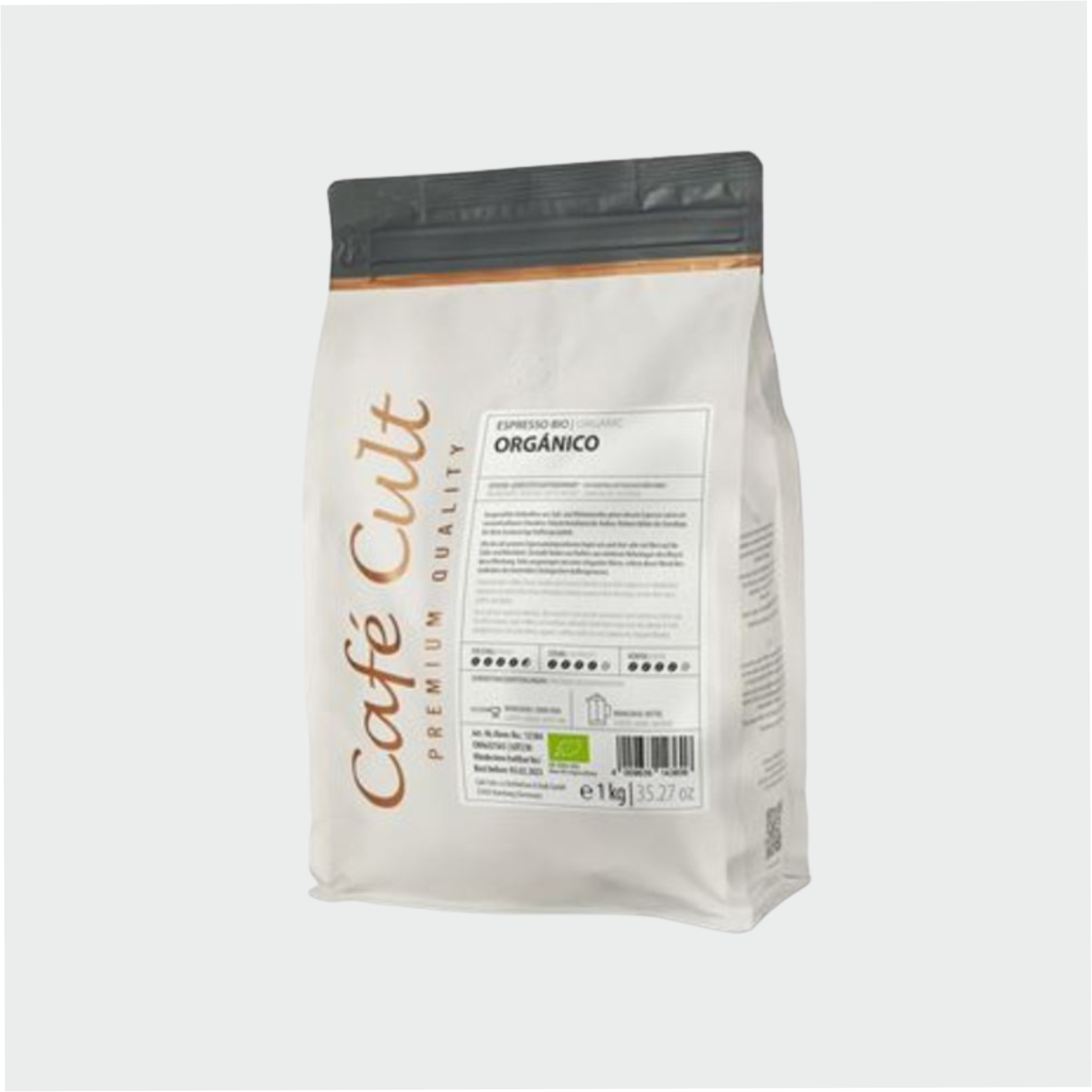 Espresso Orgánico in 1 kg Tüte, ganze Bohne DE-ÖKO-006