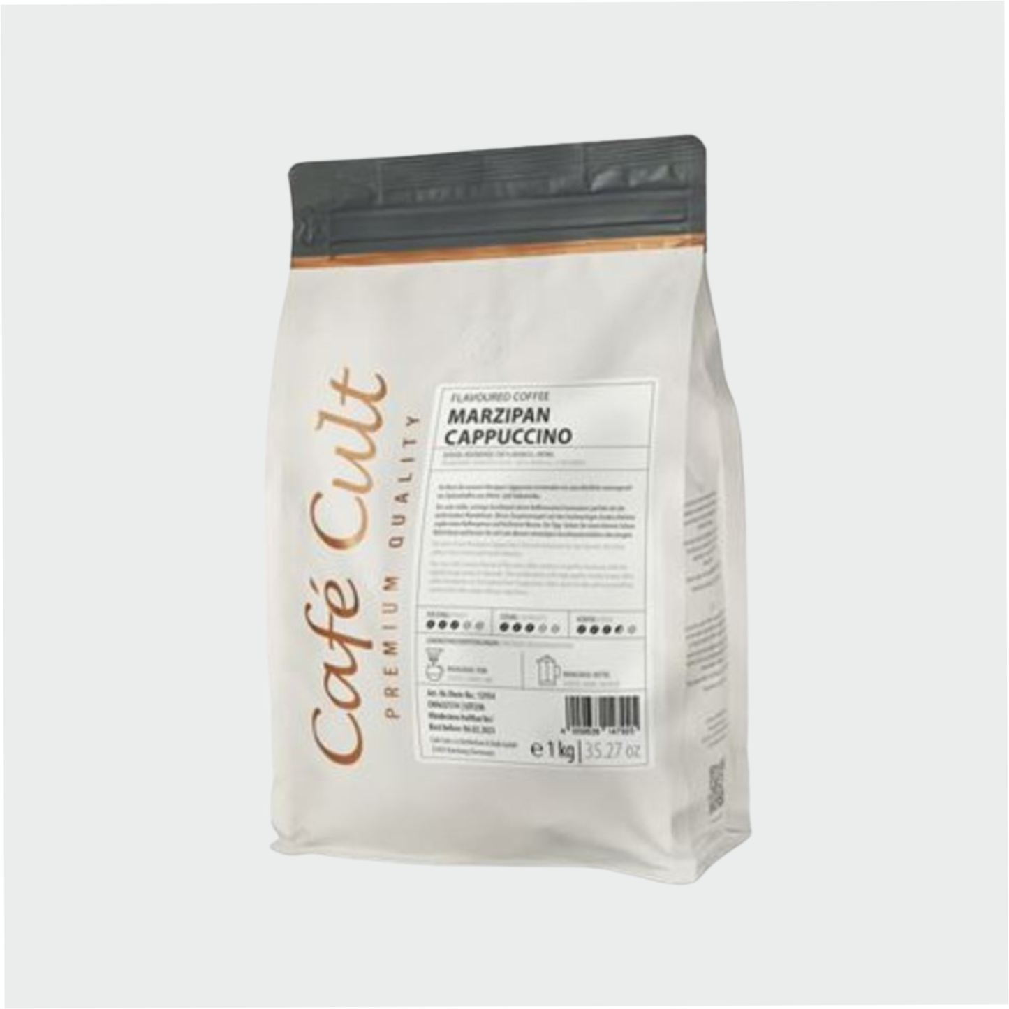 Kaffee "Marzipan-Cappuccino" in 1 kg Tüte, ganze Bohne aromatisiert