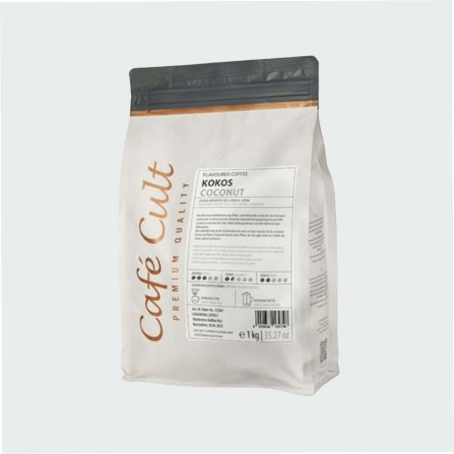 Café Cult Kokos in 1 kg Tüte, ganze Bohne aromatisiert