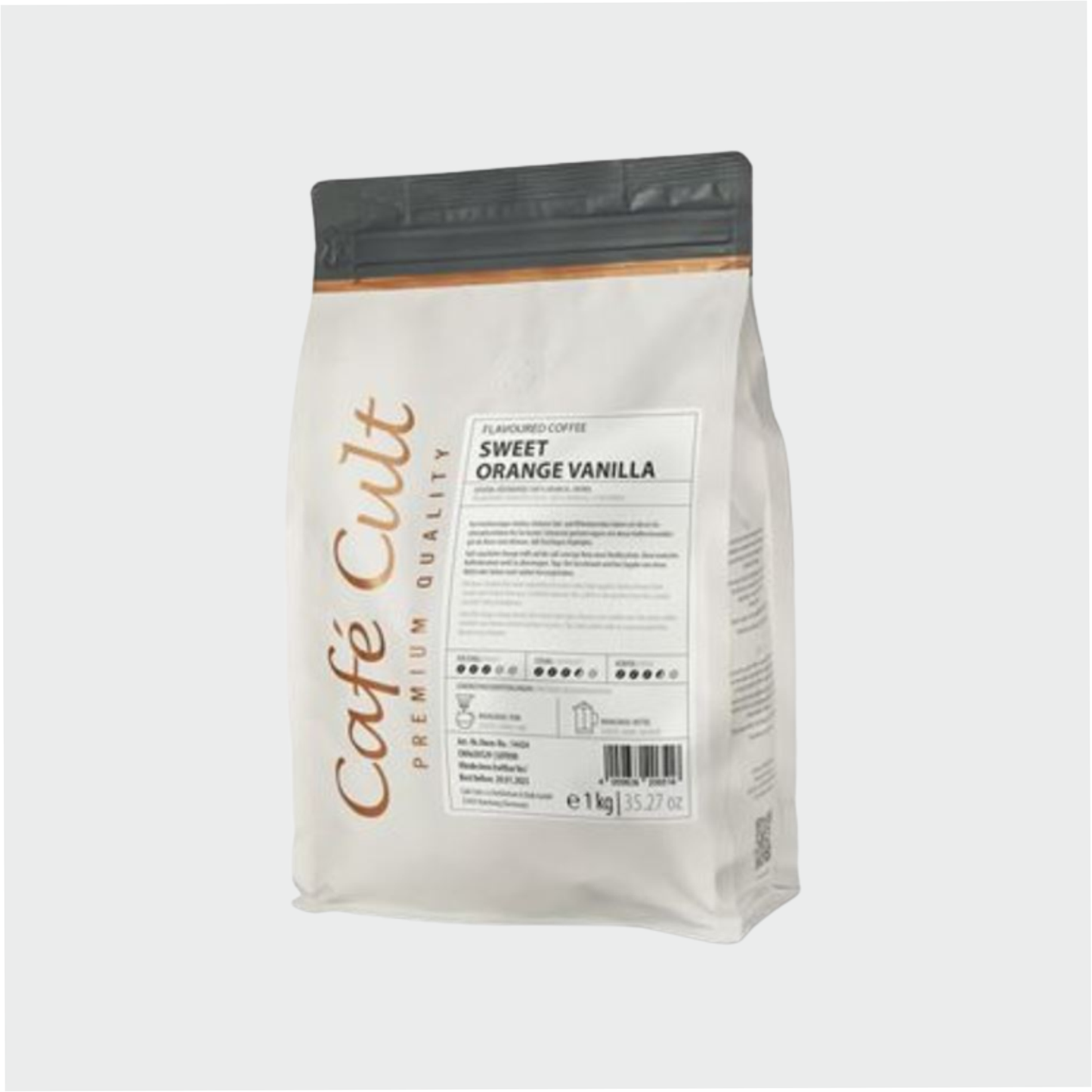 Kaffee Sweet Orange Vanilla in 1 kg Tüte, ganze Bohne aromatisiert