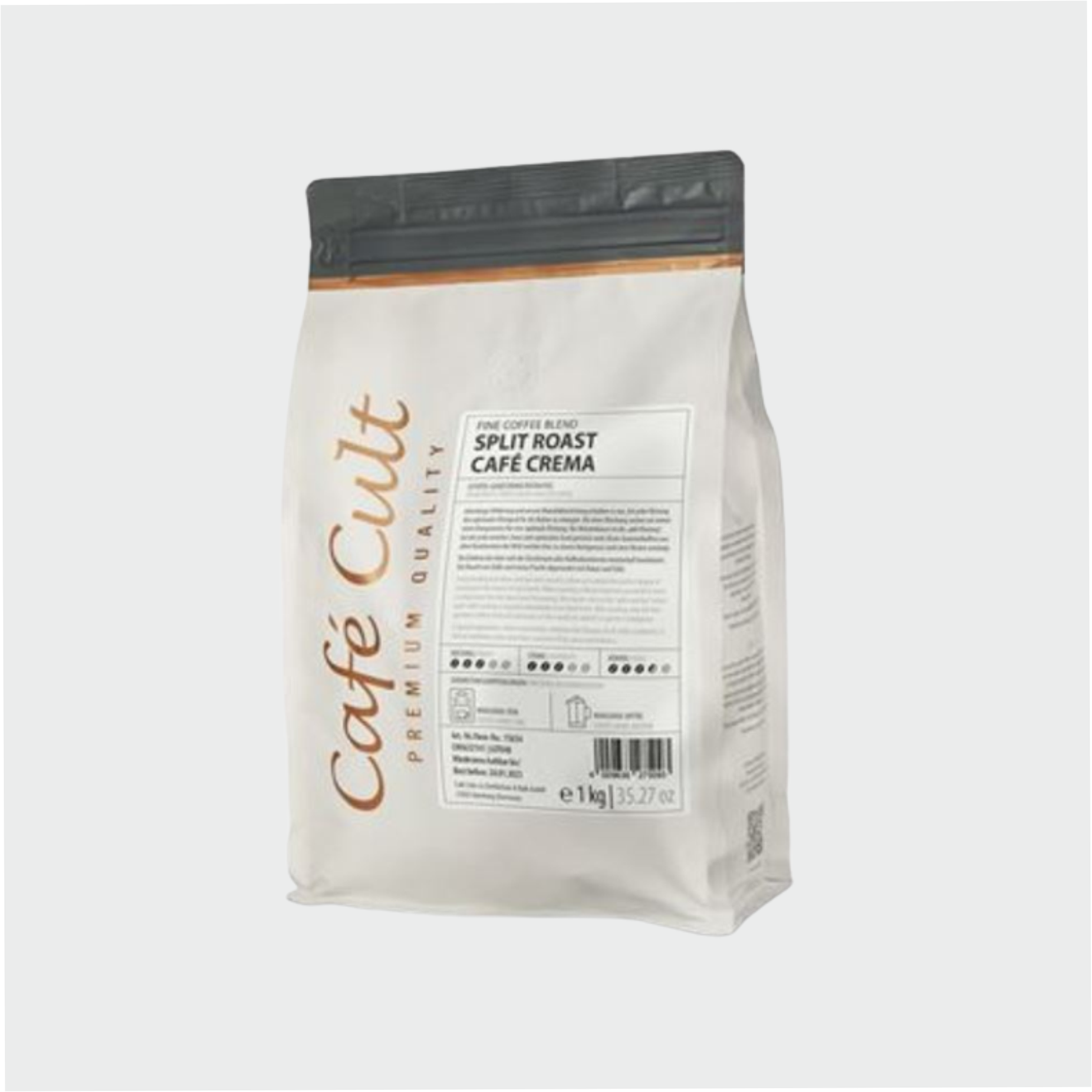 Kaffee SplitRöstung Café Crema in 1 kg Tüte, ganze Bohne