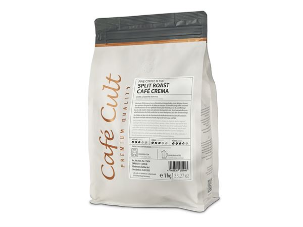 Kaffee SplitRöstung Café Crema in 1 kg Tüte, ganze Bohne