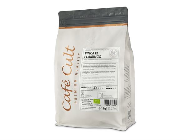 Kaffee Mexico k.b.A. "Finca El Flamingo" in 1 kg Tüte, ganze Bohne DE-ÖKO-006