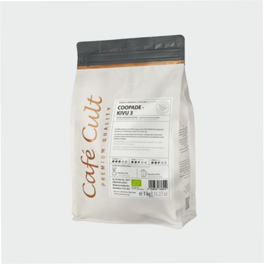 BIO Kaffee Congo Coopade Kivu 3 k.b.A. in 1 kg Tüte, ganze Bohne DE-ÖKO-006