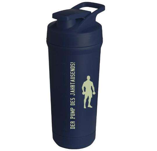 Teemando® individuell gravierter Premium Edelstahl Shaker mit deiner Wunschgravur 750ml, auslaufsicherer Deckel, Shaker-Ball, spülmaschinengeeignet für Proteinshakes, Fitness Diät Geschenk Bodybuilding