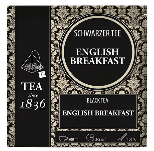 Schwarzer Tee English Breakfast 50 Pyramidenbeutel im Sachet à 3 g