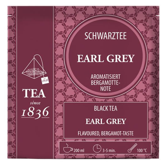 Schwarztee Earl Grey Bergamotte-Note aromatisiert 50 Pyramidenbeutel 