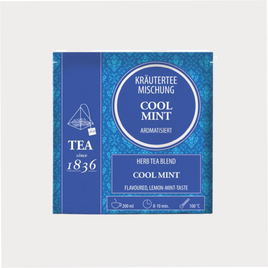 Kräuterteemischung Cool-Mint Minz-Note aromatisiert 50 Pyramidenbeutel im Sachet à 2 g