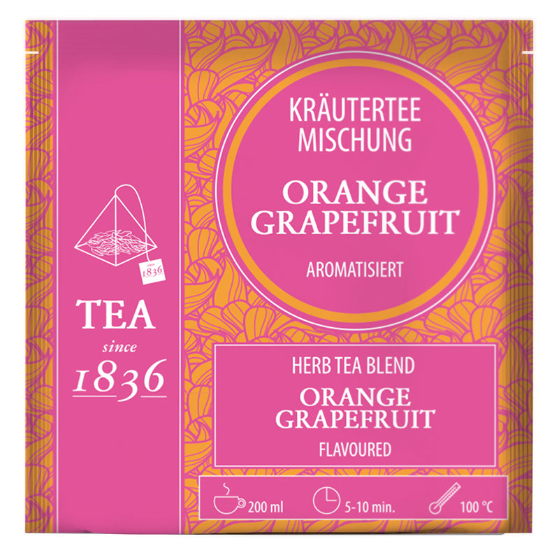 Kräuterteemischung Orange/ Grapefruit aromatisiert 50 Pyramidenbeutel im Sachet à 3,5