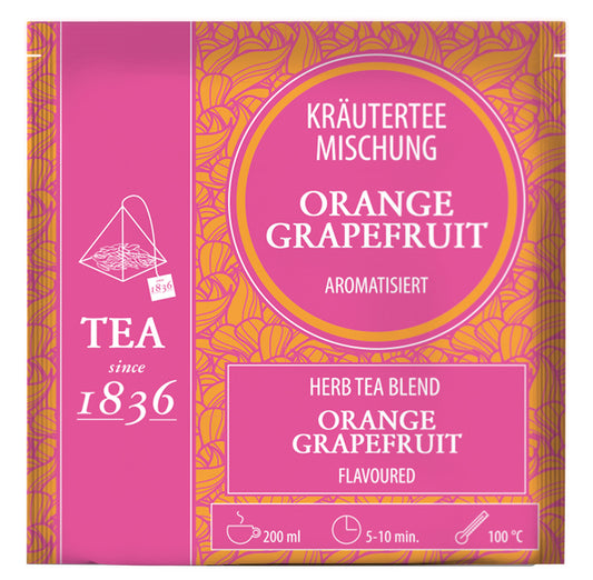 Kräuterteemischung Orange/ Grapefruit aromatisiert 50 Pyramidenbeutel im Sachet à 3,5