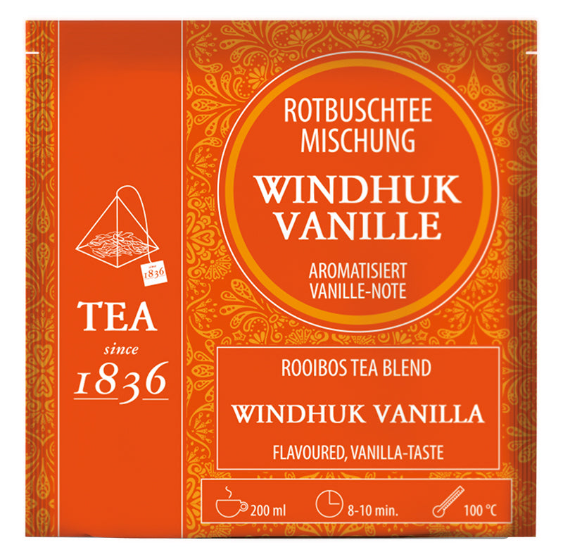 Rotbuschteemischung Windhuk Vanille aromatisiert 50 Pyramidenbeutel im Sachet à 3,5 g