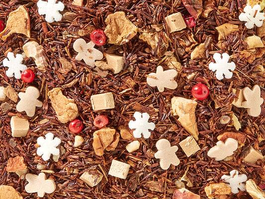 Rotbuschteemischung Lebkuchenmännchens Weihnachtskarte aromatisiert Creme Brulee-Gewürz-Note