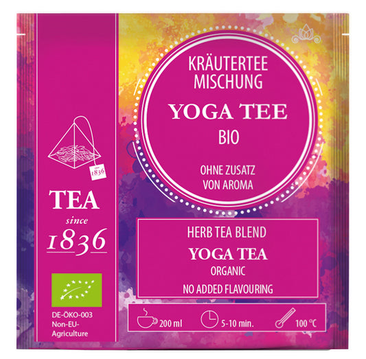 Kräuterteemischung k.b.A. Yoga Tee DE-ÖKO-006 ohne Zusatz von Aroma 50 Pyramidenbeutel im Sachet à 3,5 g