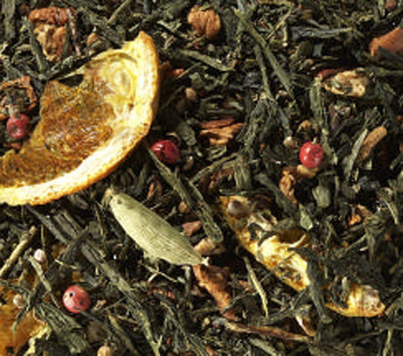 Grünteemischung Sencha Orangenplätzchen aromatisiert