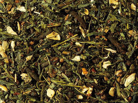 Gewürzteemischung mit grünem Tee Green Chai Kardamom-Zimt-Note aromatisiert