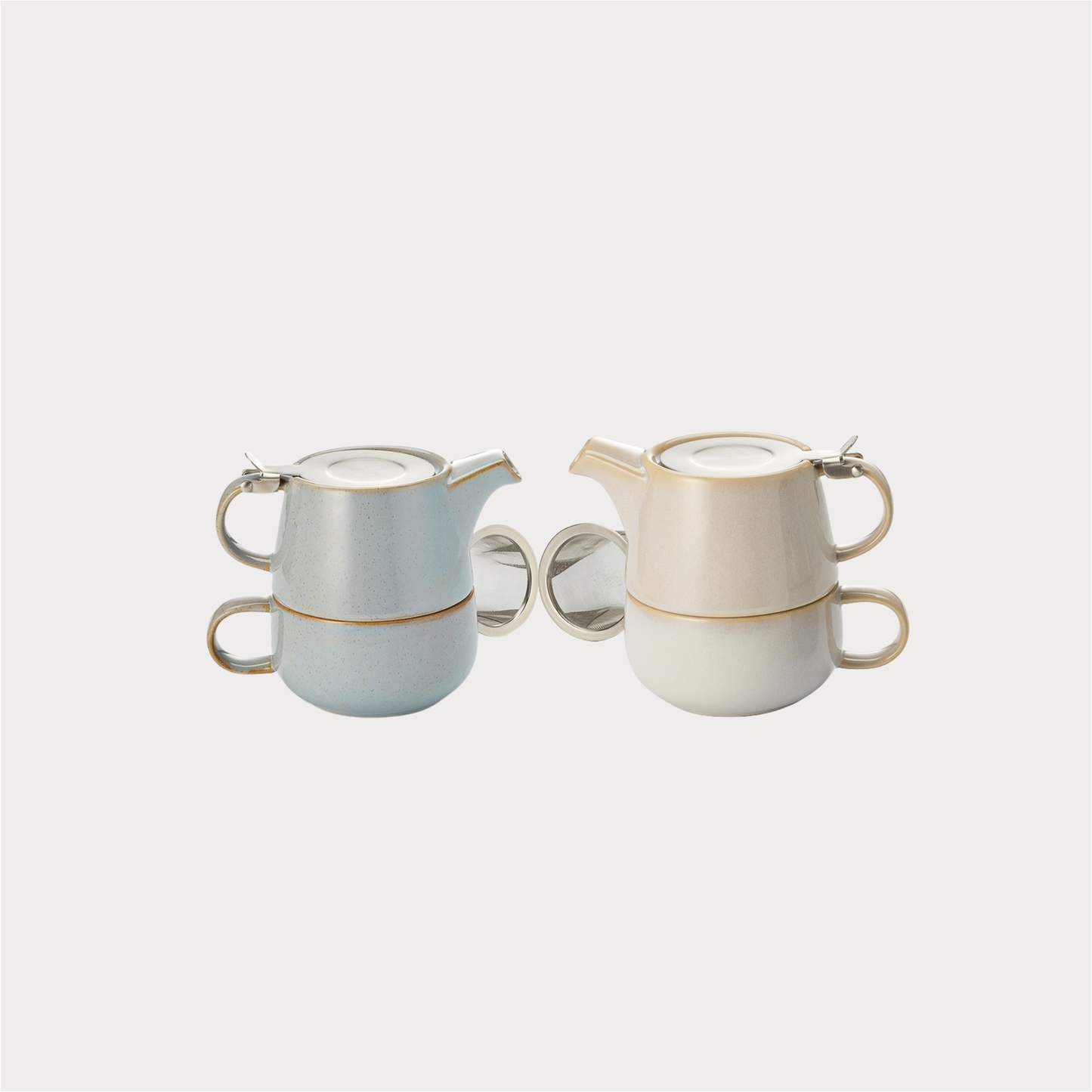 Tea for one Set "Mans" Keramik, 4-teilig mit Edelstahlsieb- und -deckel ChaCult