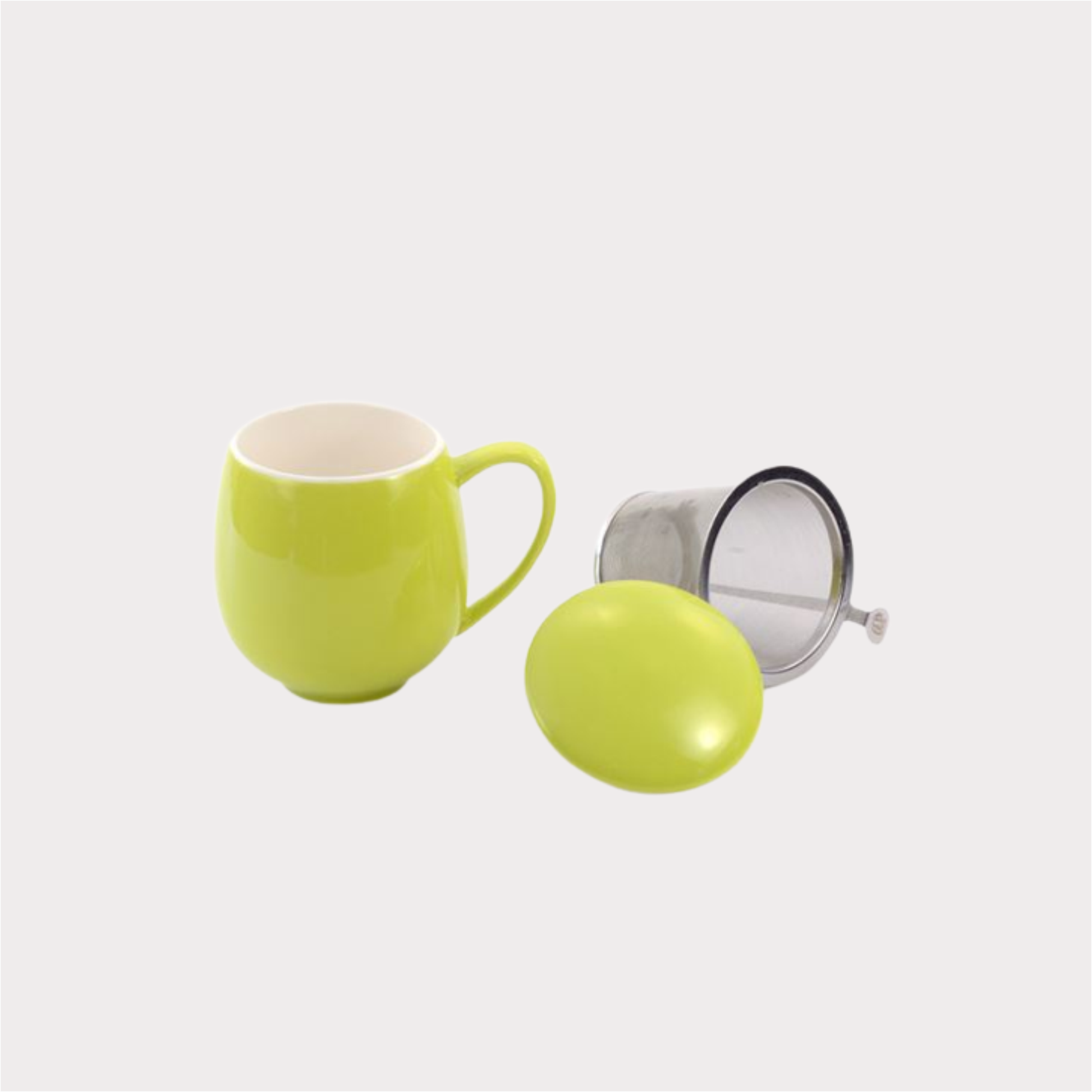 Kräuterteetasse "Saara" Porzellan, 3-teilig, Lime-Grün 0,35 l ChaCult