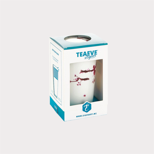 Teaeve® Kräuterteetasse "Cherry Blossom" Porzellan, 3-teilig doppelwandig, 0,35 l