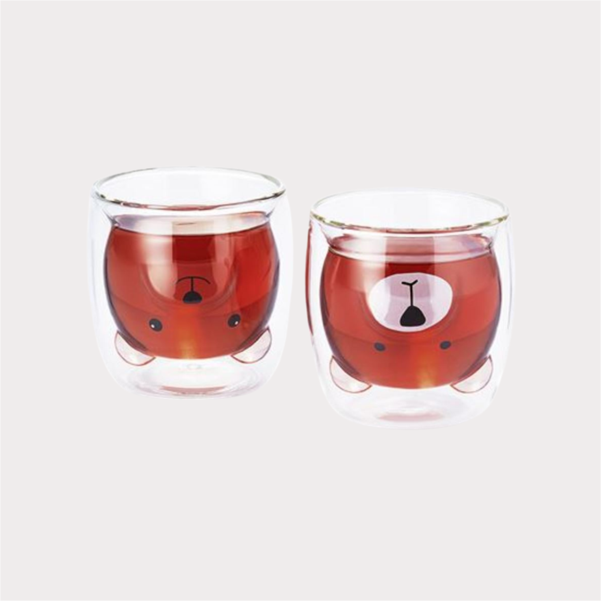 Glas „Pat" doppelwandiges Glas mit Bär-Motiven, 2-fach sortiert, 0,2 l