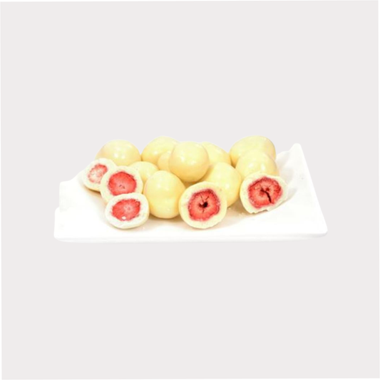Erdbeeren, gefr. getrocknet in weißer Schokolade, 1 kg, lose