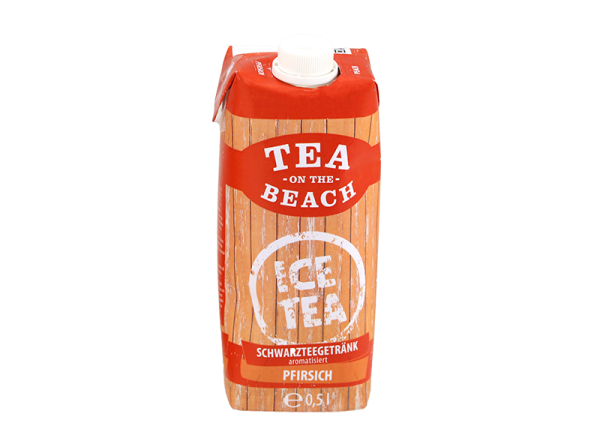 Tea on the Beach Schwarzteegetränk Pfirsich aromatisiert, 500 ml, 12 Stück