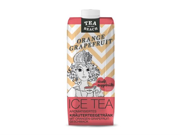 ICE TEA "Orange-Grapefruit" Direkt aufgebrühtes Kräuterteegetränk aromatisiert, 500 ml, 12X500 ml.