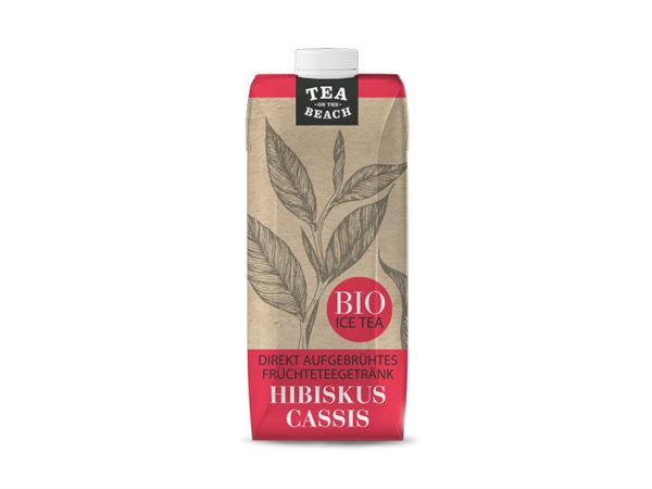 BIO ICE TEA "Hibiscus-Cassis" Direkt aufgebrühtes Früchteteegetränk DE-ÖKO-006 aromatisiert, 500 ml, 12 X 500 ml.