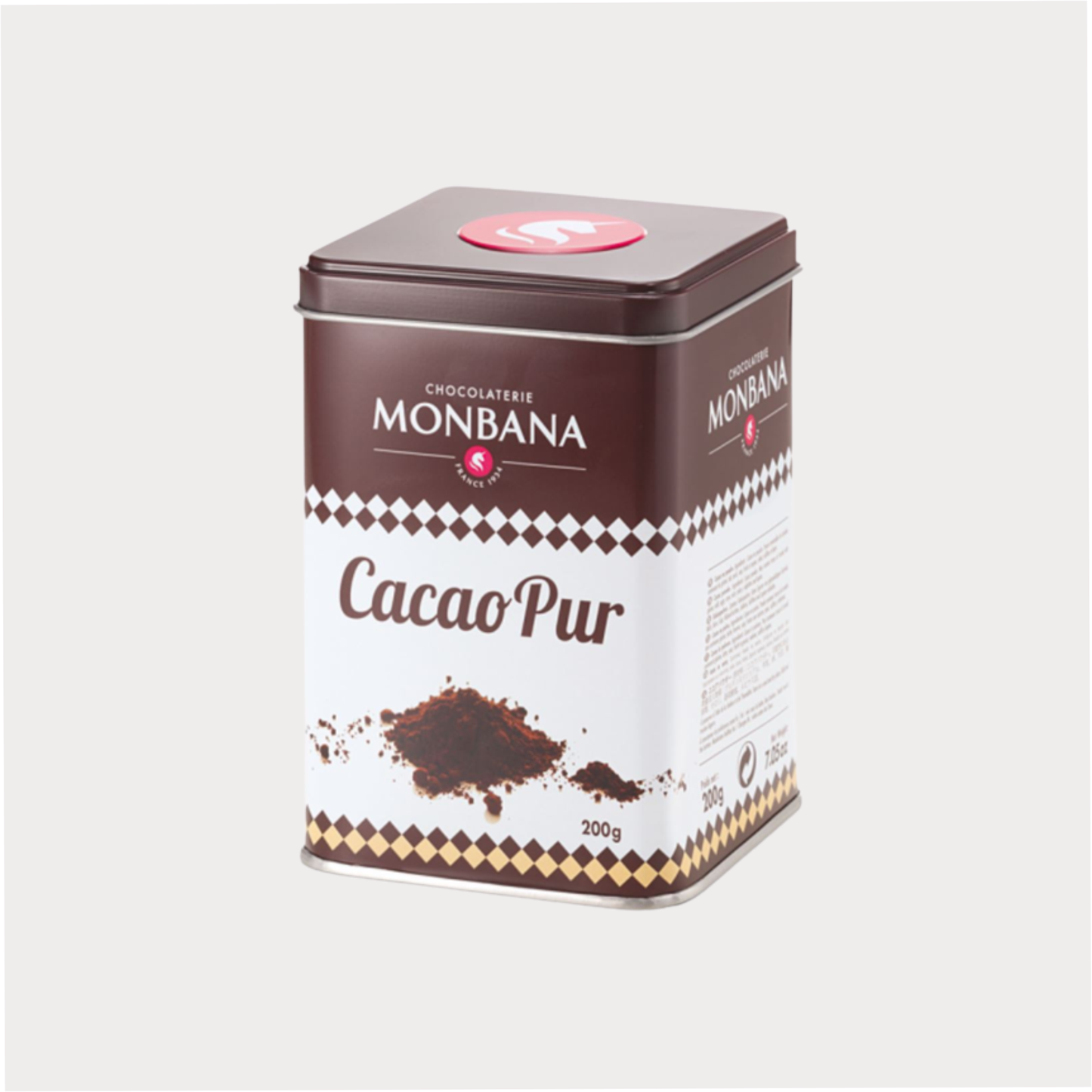 Kakaopulver "Cacao pur" 200 Gramm, schwach entölt, 6 Dosen