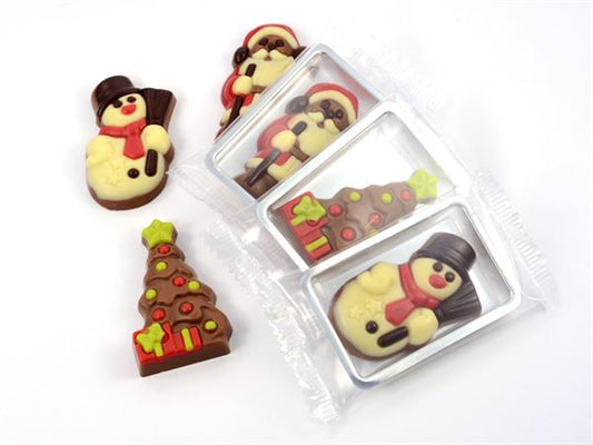 Relief-Set Weihnachten, 3 fach, Tannenbaum, Weihnachtsmann, Schneemann, einzeln verpackt, 10g, 36 Stck.