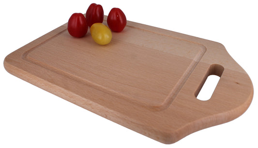 Schneidebrett mit Griffloch & Saftrille 34 cm x 20 X 1,5, geölt