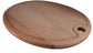 Schneidebrett oval mit Griffloch & Saftrille 28,5 cm x 18 X 1,5, geölt