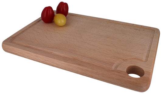 Schneidebrett mit Griffloch & Saftrille 38 cm x 29 X 1,5, geölt,