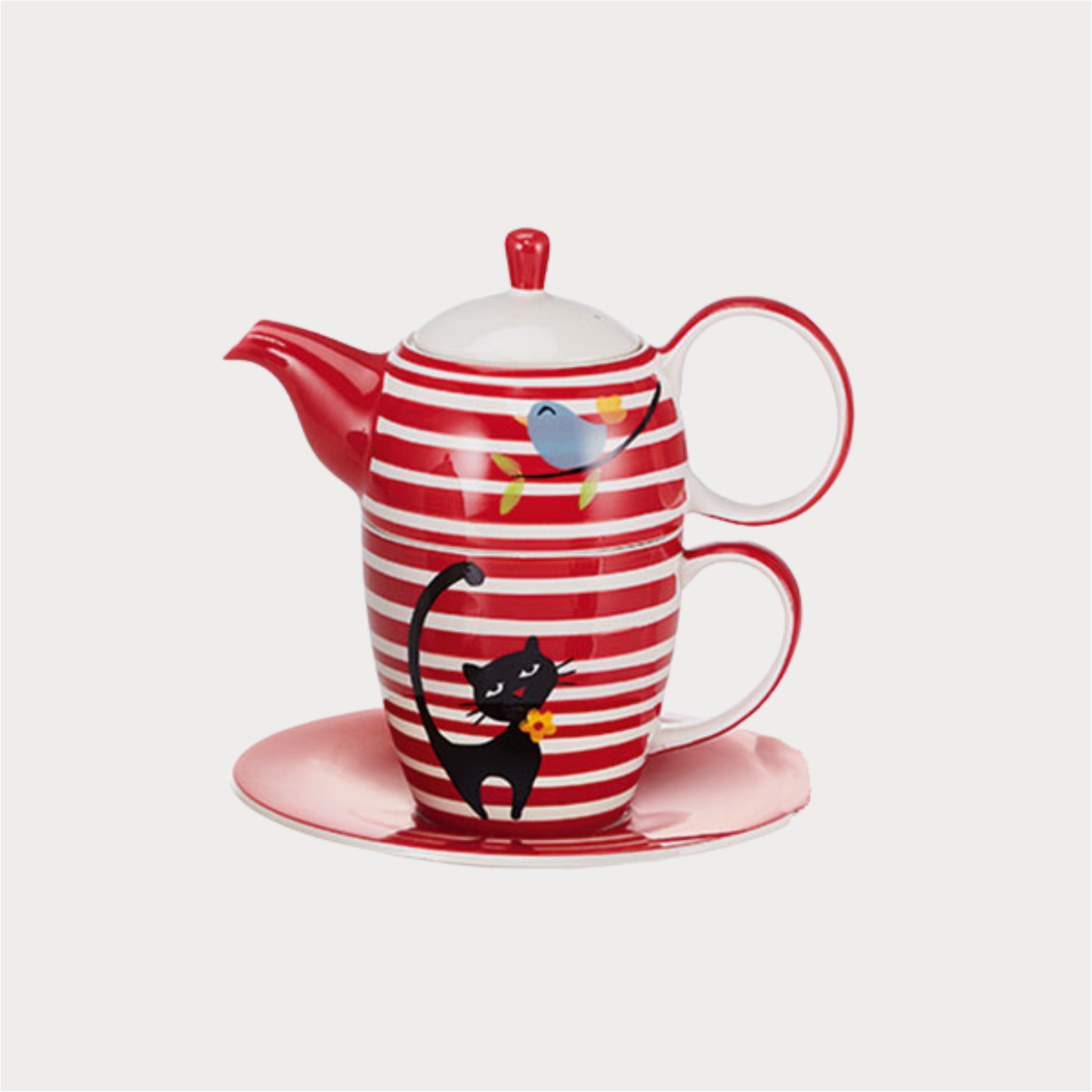 Tea for one Set "Elly" Keramik, 4-teilig Kanne: 0,35 l, Tasse: 0,25 l ChaCult
