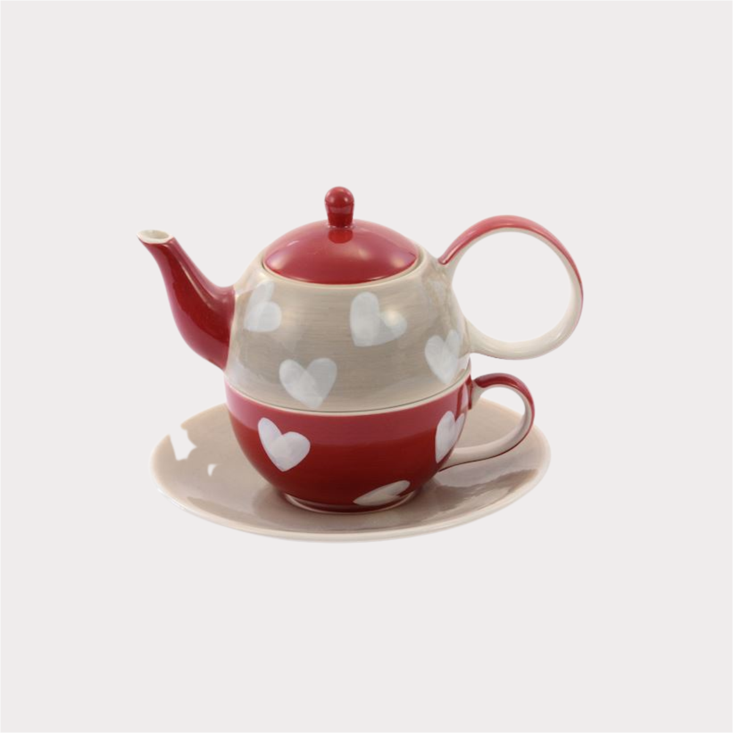  Tea for one Set Corazon von Cha Cult Keramik, 4-teilig Kanne: 0,4 l, Tasse: 0,2 l