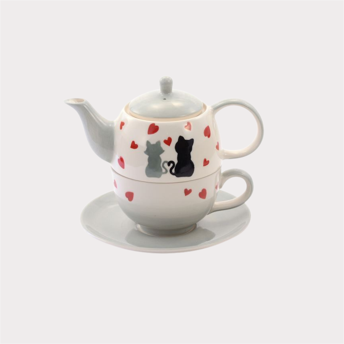 Tea for one Set "Colette" Keramik, 4-teilig Kanne: 0,4 l, Tasse: 0,2 l Cha Cult
