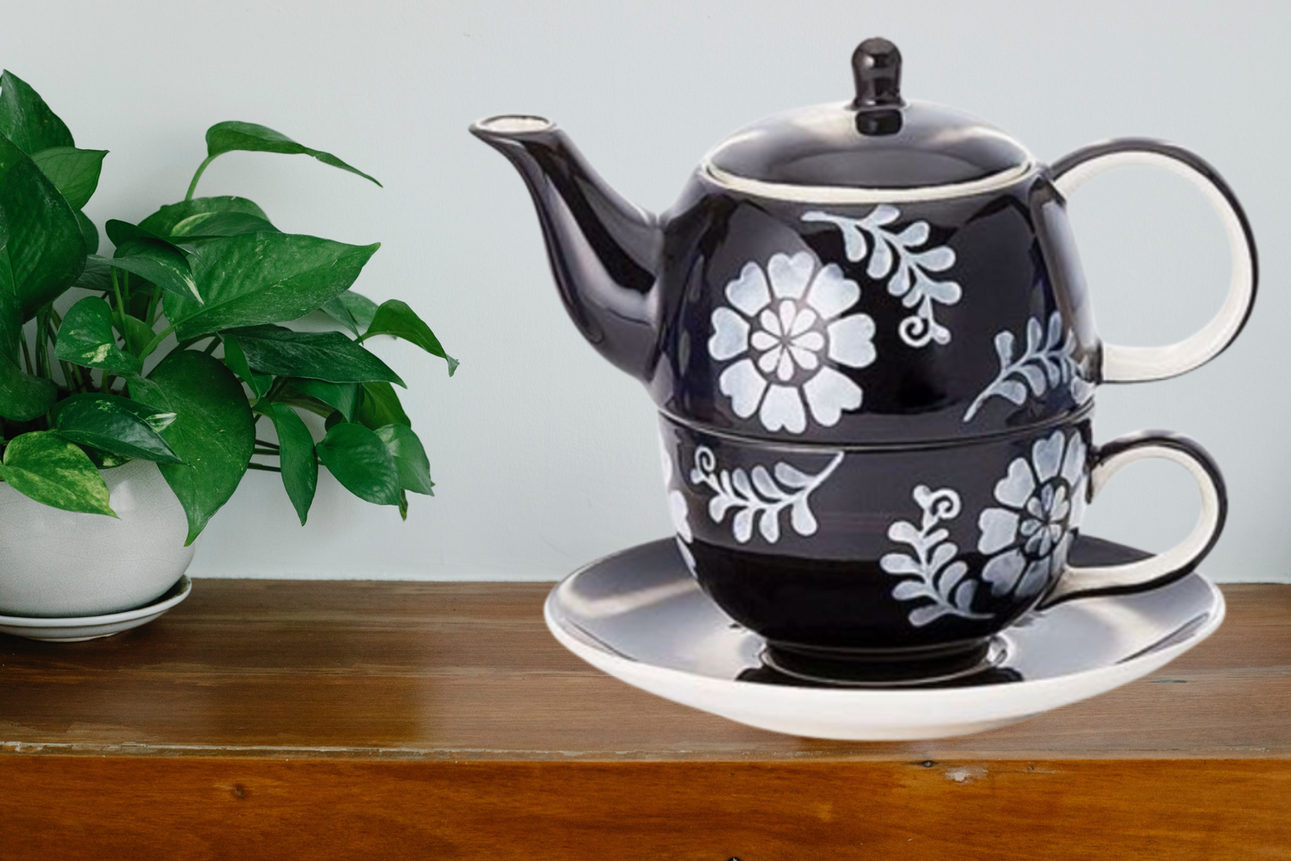 Tea for one Set "Goesta" von Cha Cult, Keramik, 4-teilig Kanne: 0,4 l, Tasse: 0,2 l