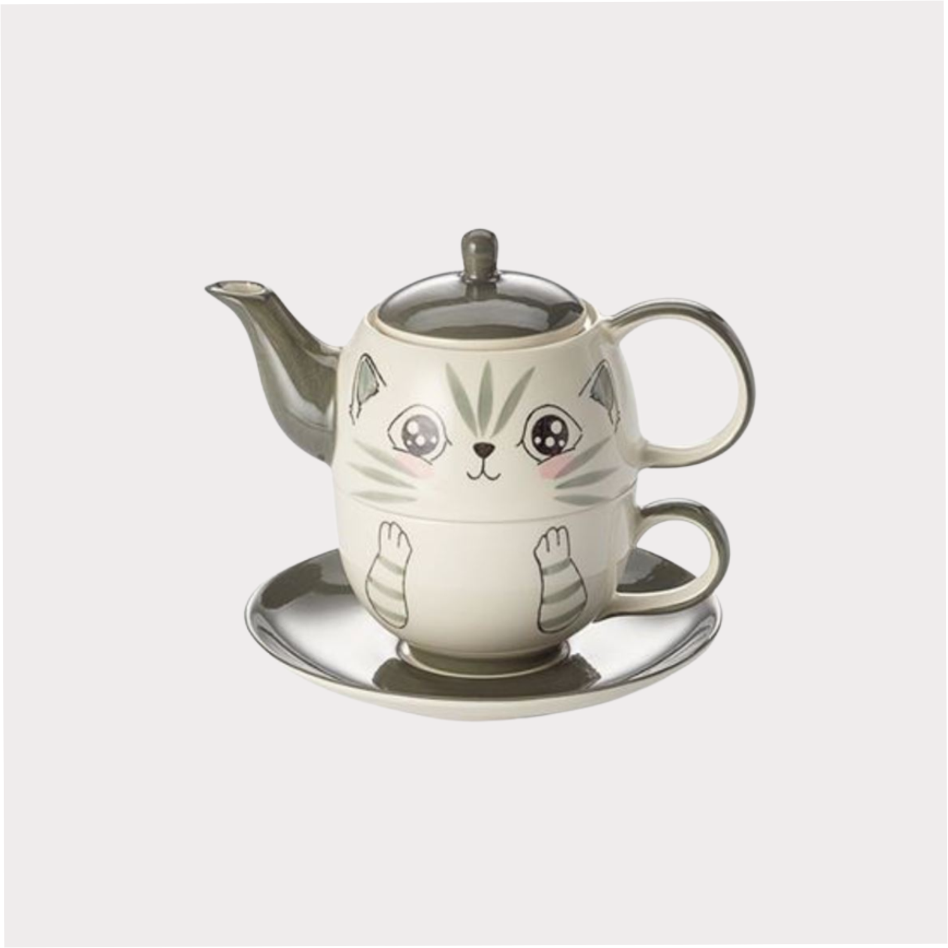 Tea for one Set "Feli" von Cha Cult, Keramik, 4-teilig Kanne: 0,4 l, Tasse: 0,2 l
