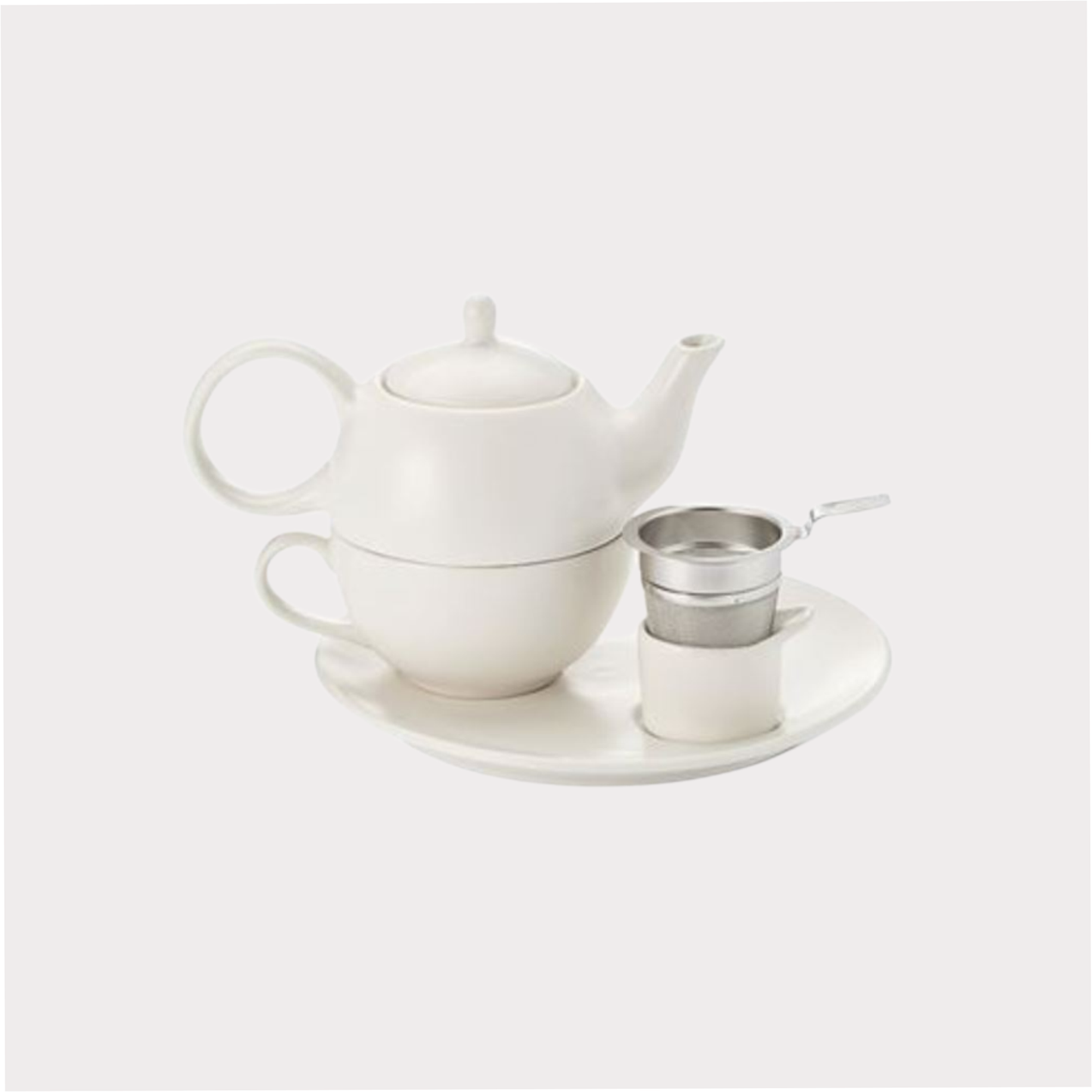 Tea for one Set "Malina" Keramik matt, 5-teilig, exklusive Teesieb Kanne: 0,4 l, Tasse: 0,2 l, Unterteller: Ø 21 cm