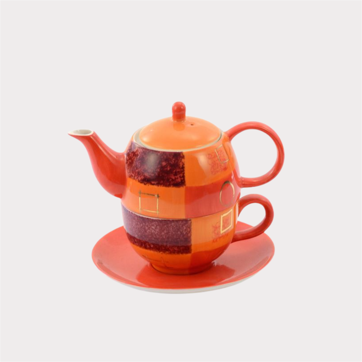 Tea for one Set "Patricia" Keramik, mit Goldauflage Kanne: 0,4 l, Tasse: 0,2 l