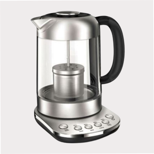 Beem Wasserkocher Teatime II Glaskanne mit Teesieb, Individuelle Temperatureinstellung, praktische Warmhaltefunktion, 1,7 l