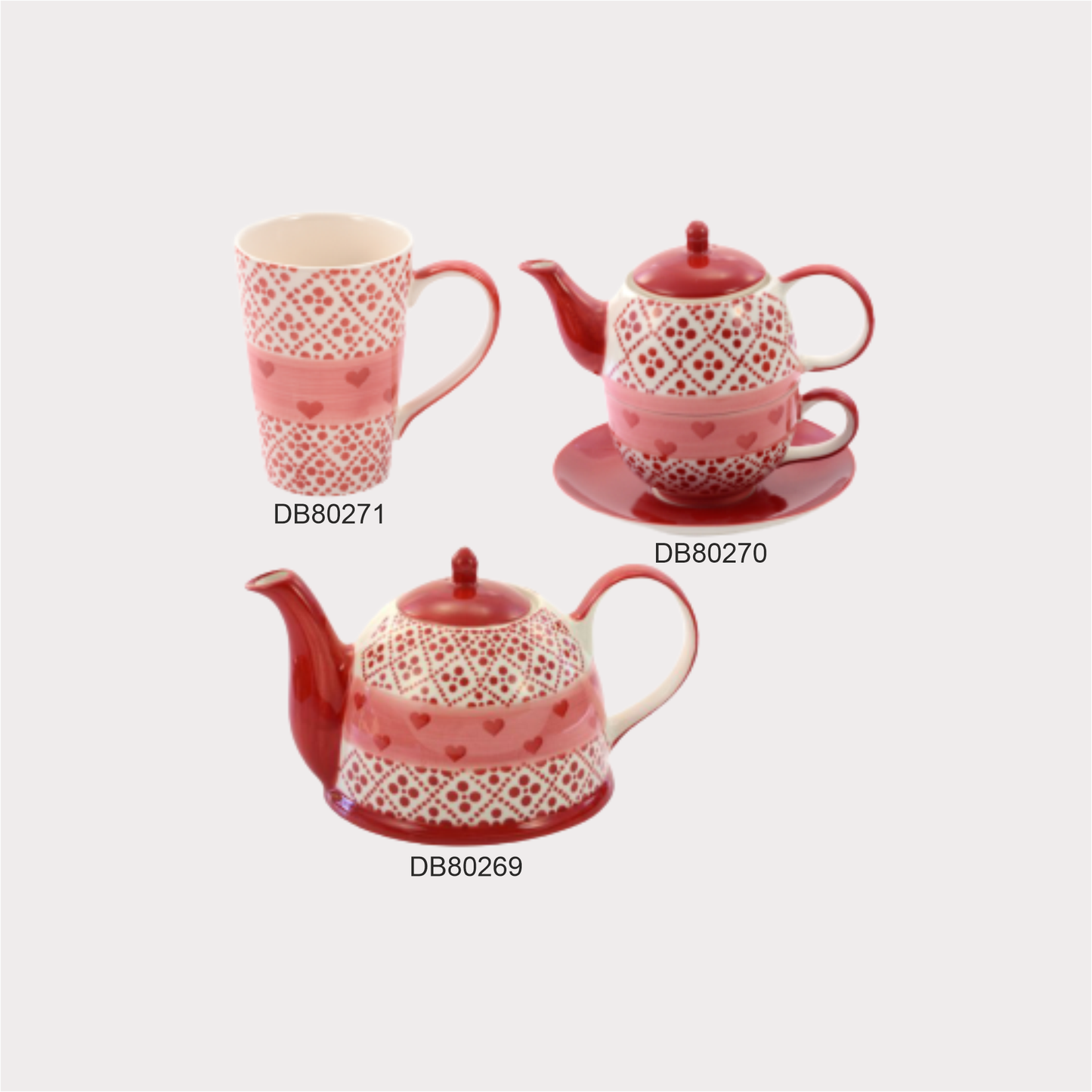 Tea for one Set "Joseppa" Keramik, 4-teilig Kanne: 0,4 l, Tasse: 0,2 l Cha Cult