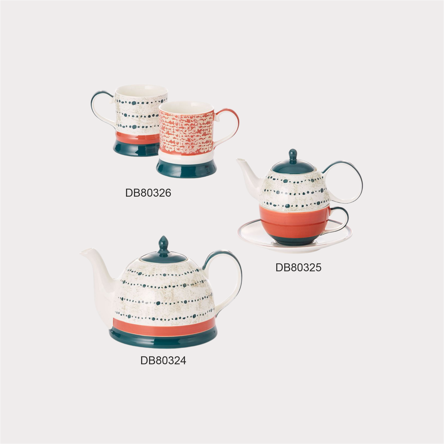 Tea for one Set "Frieder" Keramik, 4-teilig Kanne: 0,4 l, Tasse: 0,2 l ChaCult